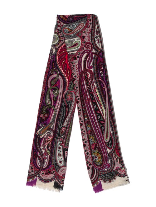 Etro Wool Paisley Print Scarf