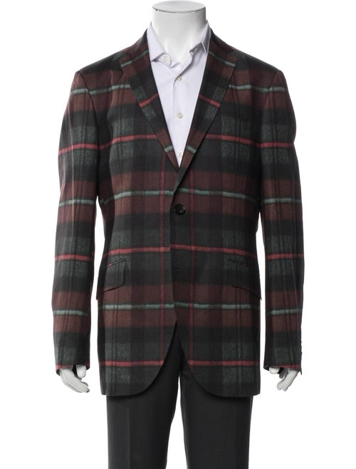 Etro Wool Plaid Print Blazer