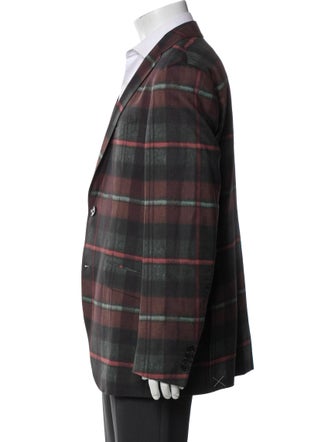Etro Wool Plaid Print Blazer