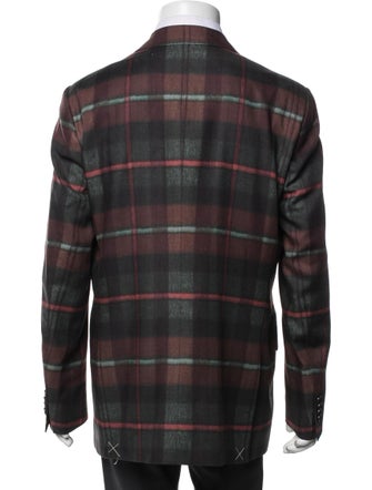 Etro Wool Plaid Print Blazer