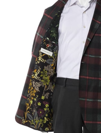 Etro Wool Plaid Print Blazer