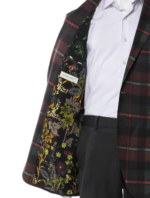 Etro Wool Plaid Print Blazer