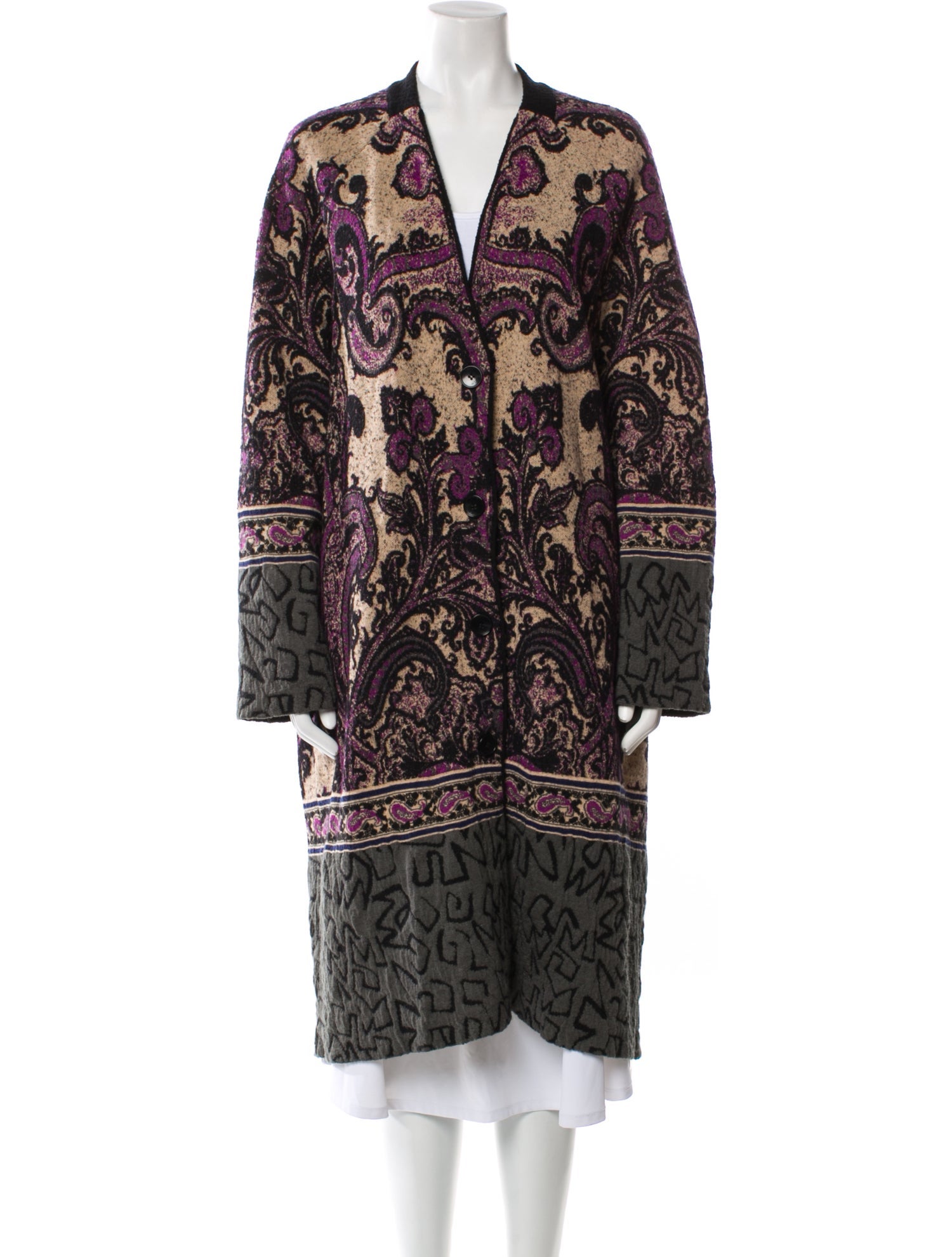 Etro Paisley Print V-Neck Sweater