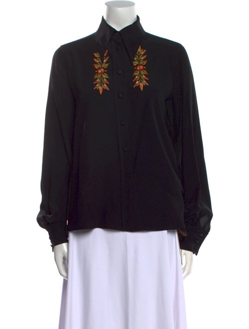 Etro Silk Long Sleeve Button-Up Top