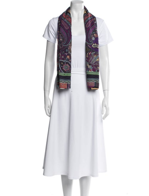 Etro Wool Paisley Print Scarf