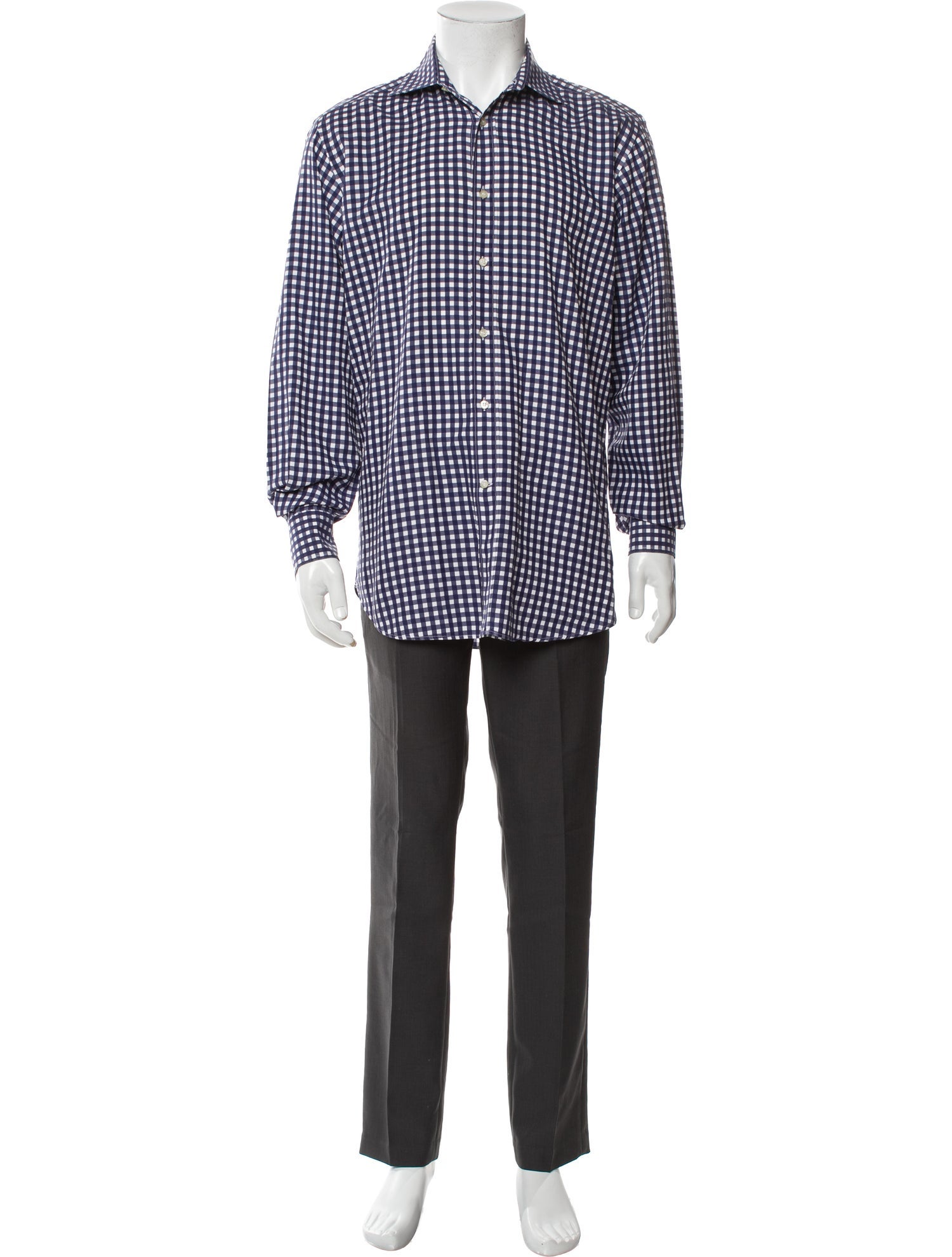 Etro Plaid Print Long Sleeve Dress Shirt