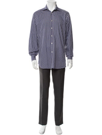Etro Plaid Print Long Sleeve Dress Shirt