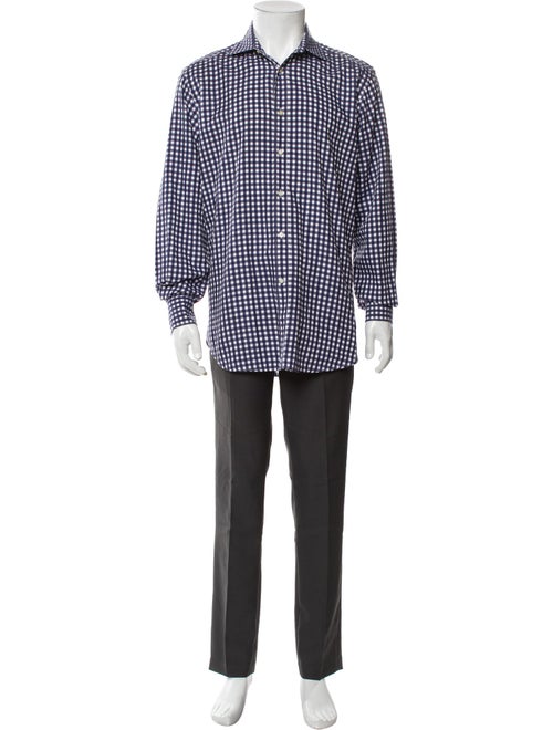 Etro Plaid Print Long Sleeve Dress Shirt