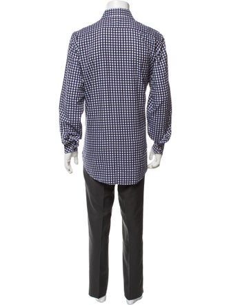Etro Plaid Print Long Sleeve Dress Shirt