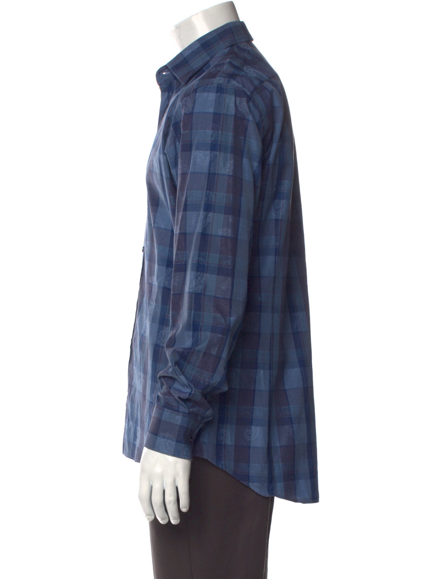 Etro Plaid Print Long Sleeve Shirt
