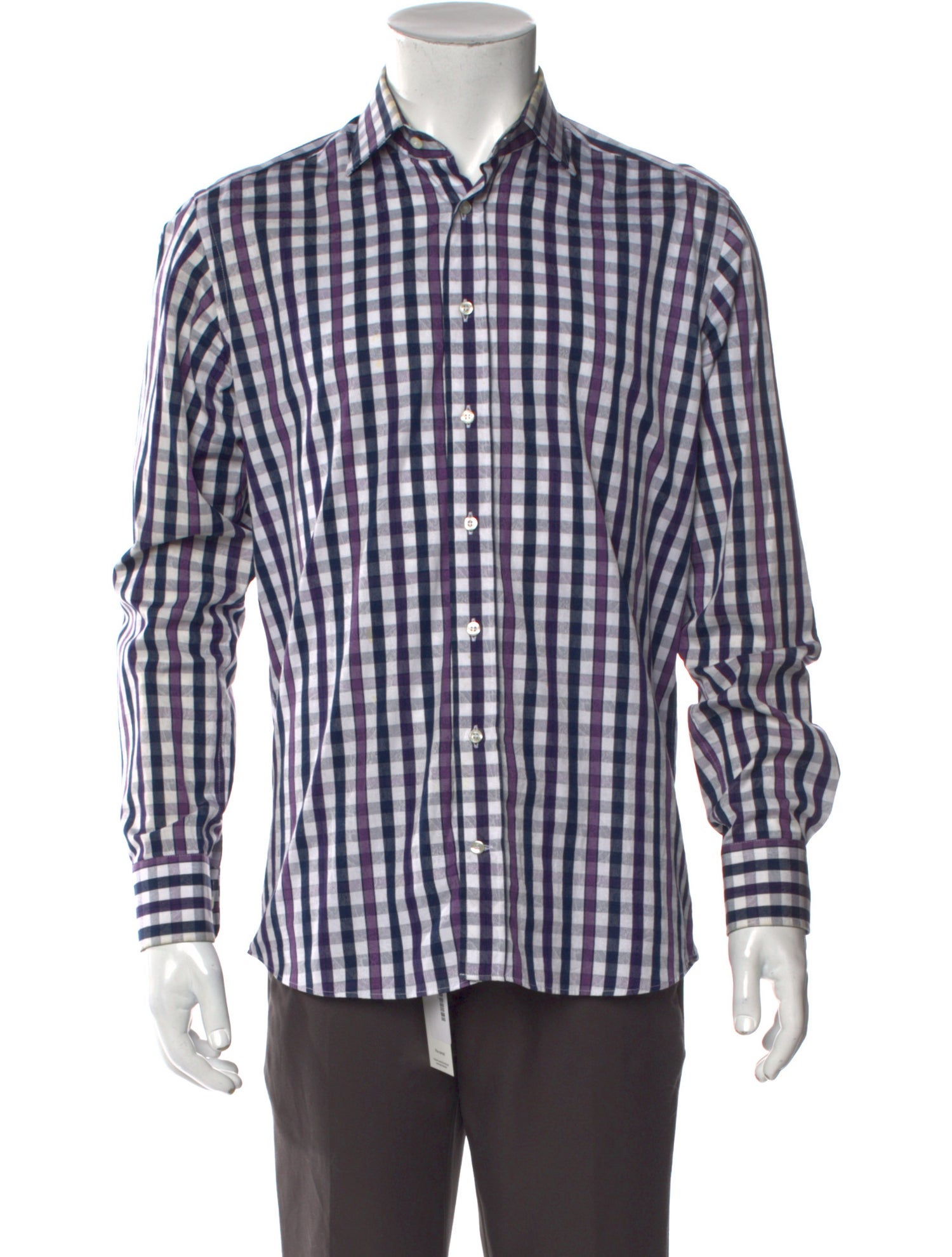 Etro Plaid Print Long Sleeve Shirt