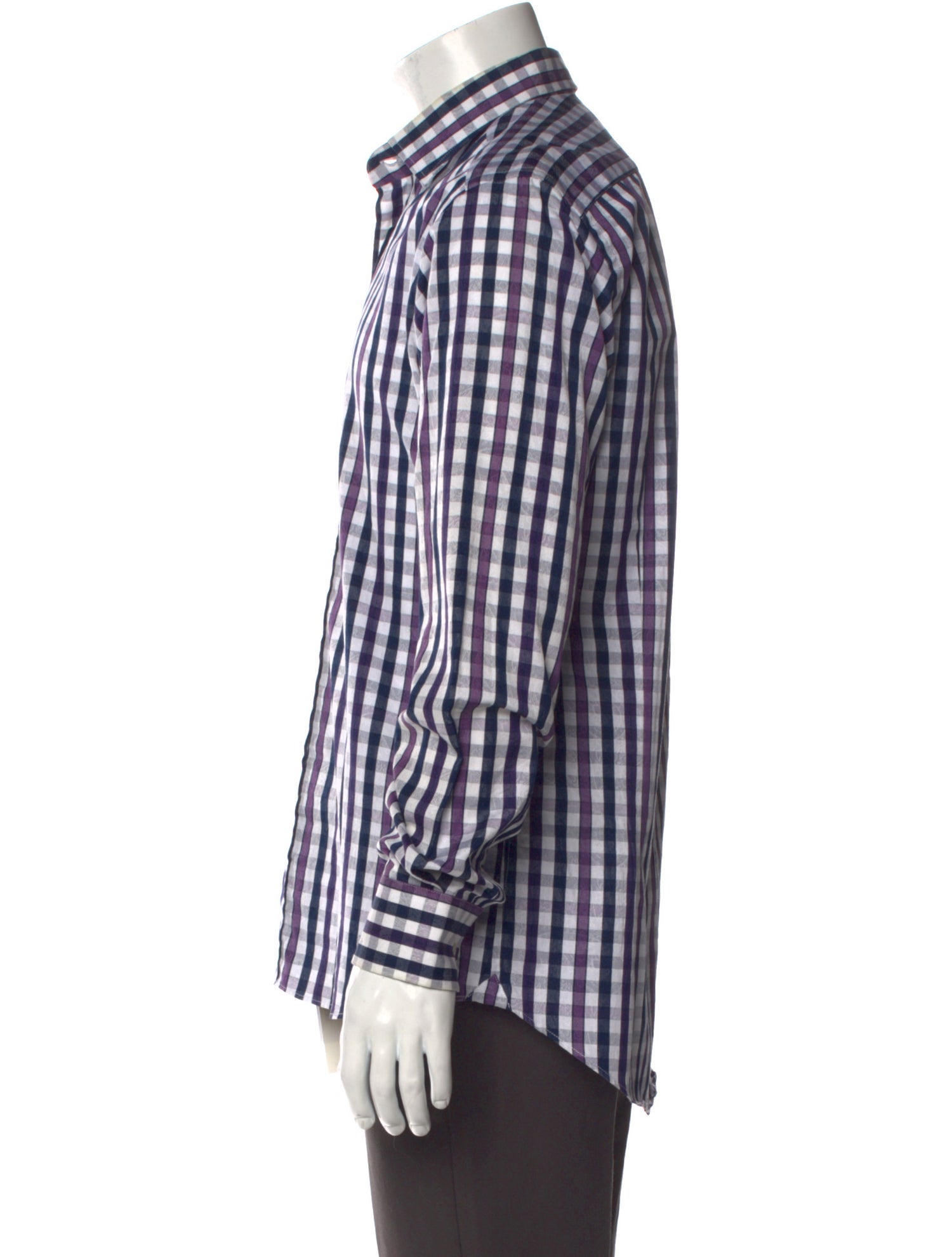 Etro Plaid Print Long Sleeve Shirt