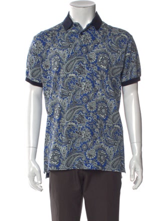 Etro Floral Print Collar Henley