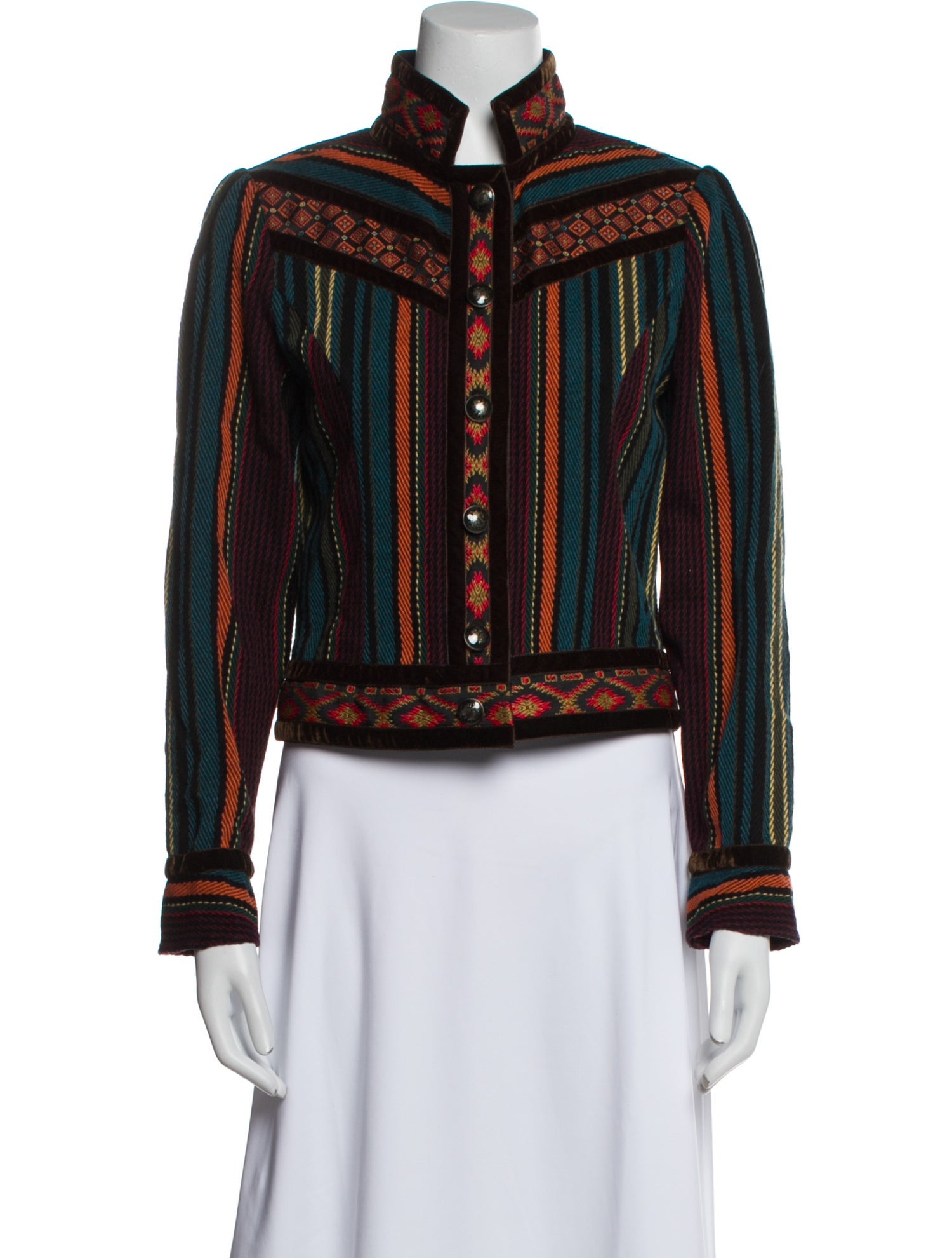 Etro Wool Striped Biker Jacket