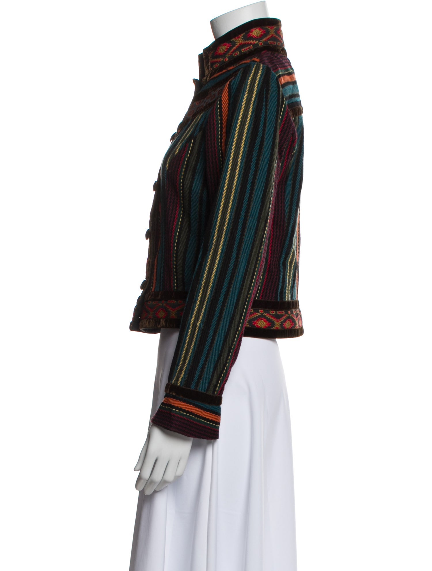 Etro Wool Striped Biker Jacket