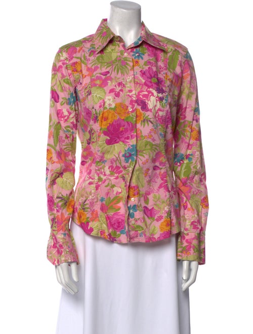 Etro Floral Print Long Sleeve Button-Up Top