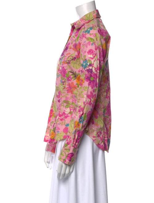 Etro Floral Print Long Sleeve Button-Up Top