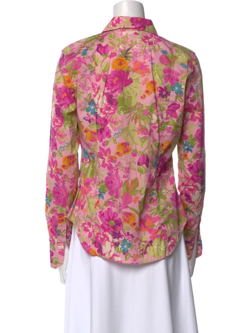 Etro Floral Print Long Sleeve Button-Up Top
