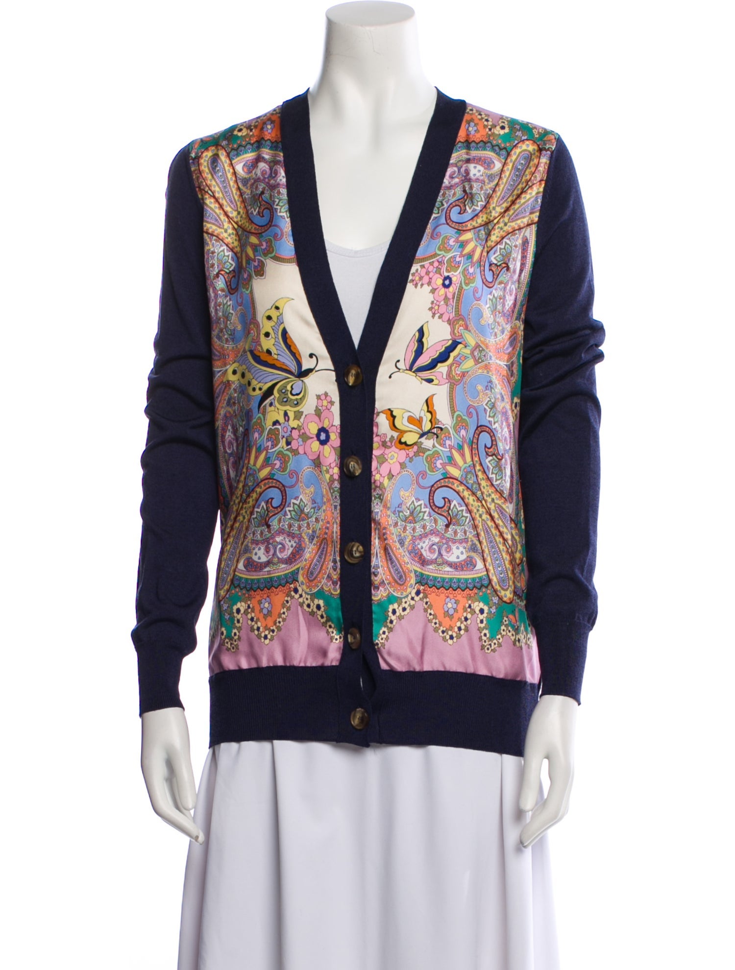 Etro Printed V-Neck Sweater