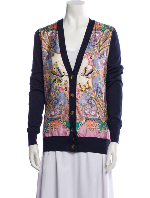 Etro Printed V-Neck Sweater