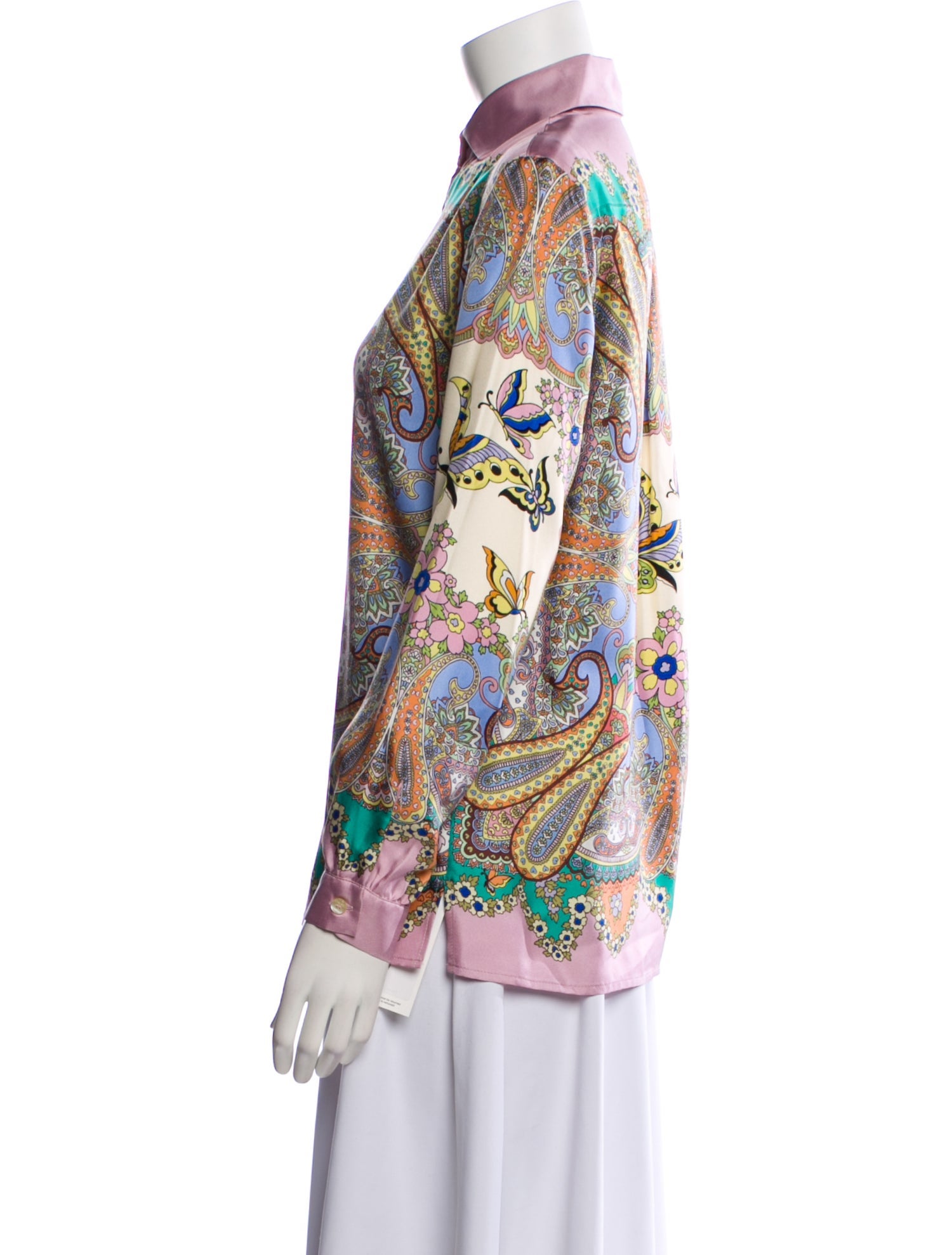 Etro Silk Printed Button-Up Top