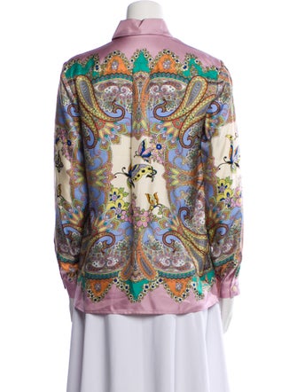 Etro Silk Printed Button-Up Top