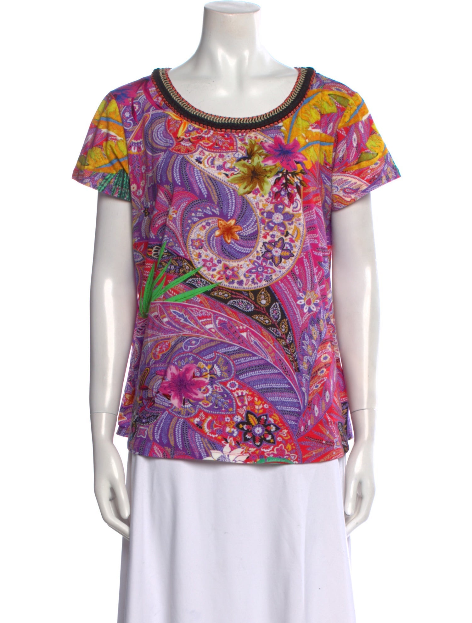 Etro Printed Scoop Neck T-Shirt
