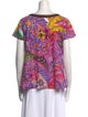 Etro Printed Scoop Neck T-Shirt