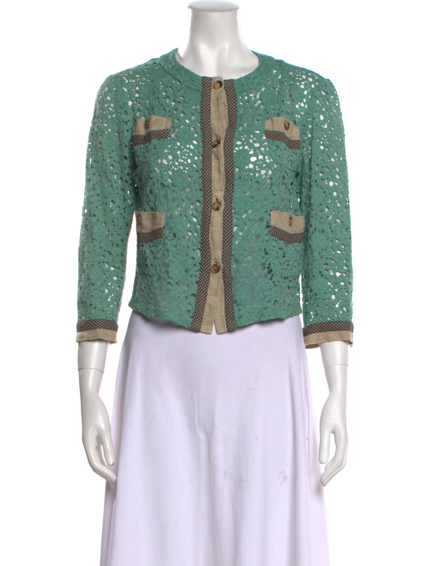 Etro Floral Print Crew Neck Crop Top