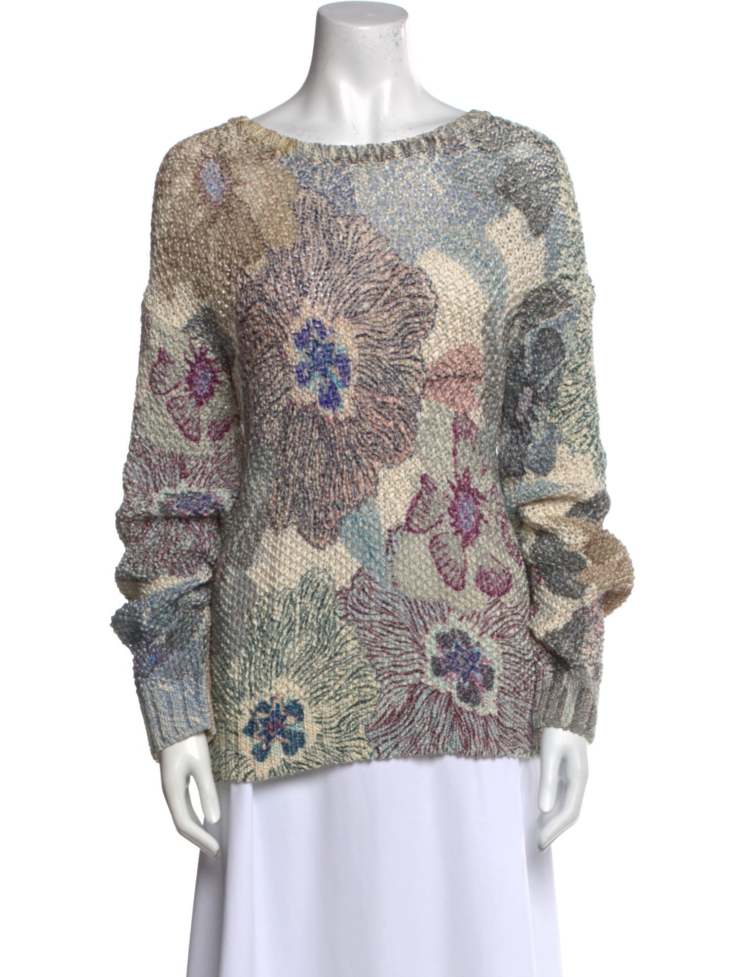 Etro Printed Bateau Neckline Sweater