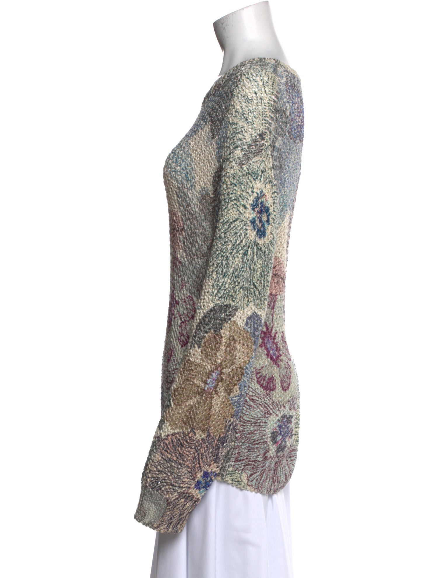 Etro Printed Bateau Neckline Sweater