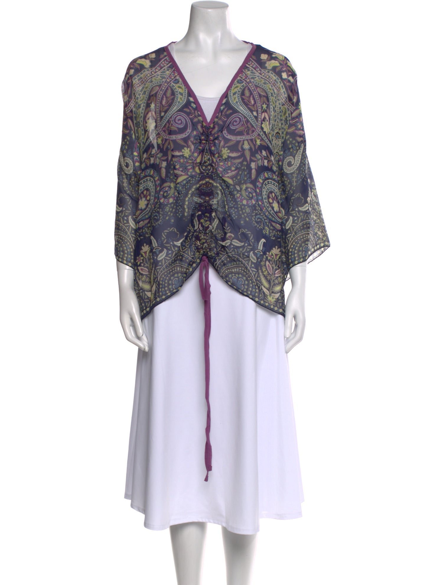 Etro Paisley Print V-Neck Blouse