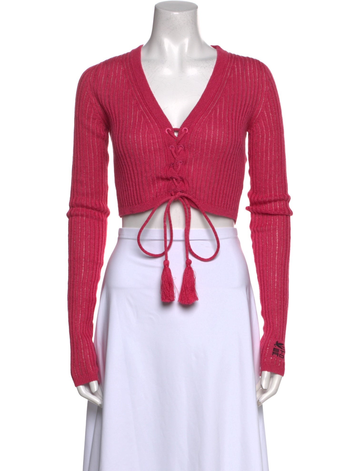 Etro Linen V-Neck Crop Top