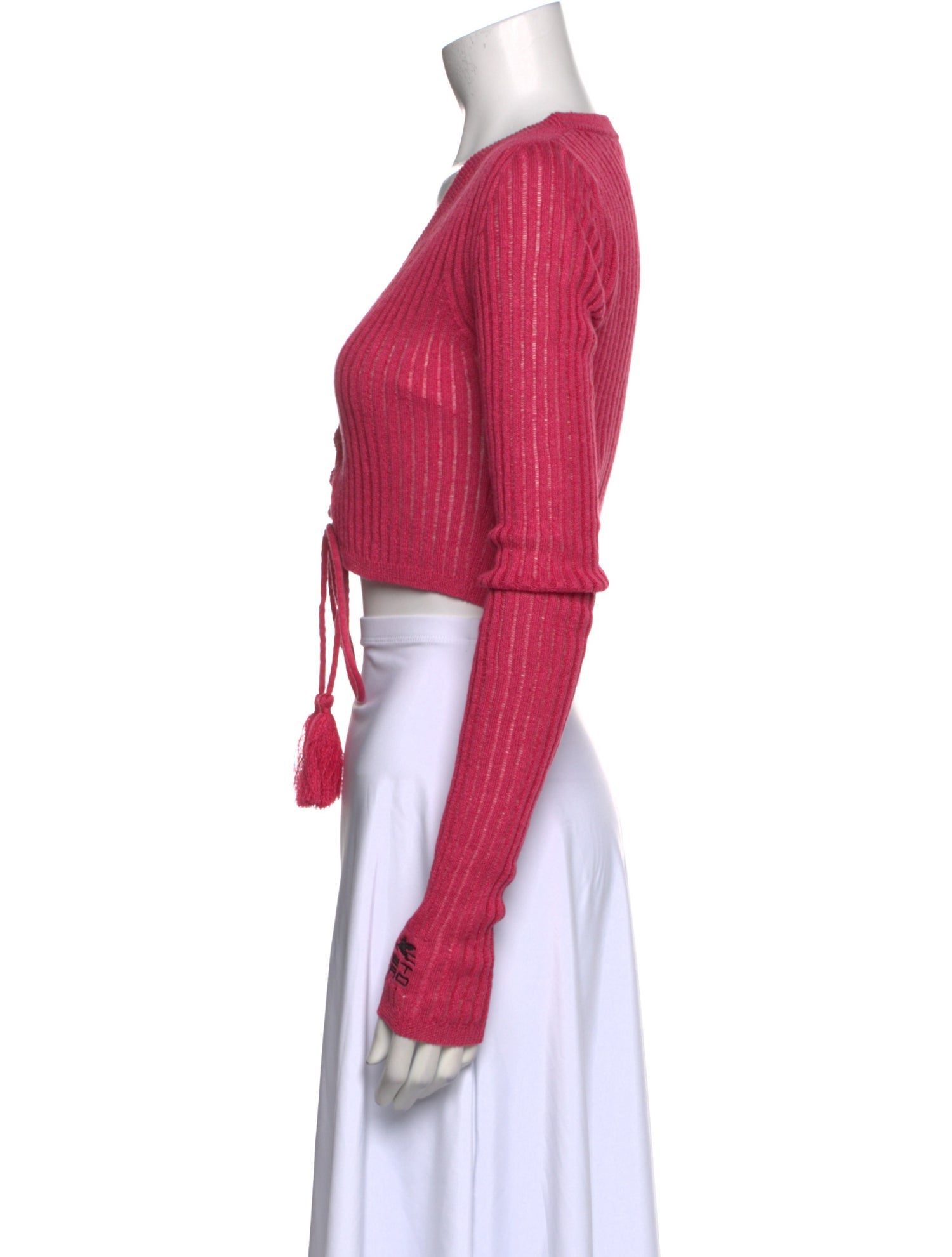 Etro Linen V-Neck Crop Top