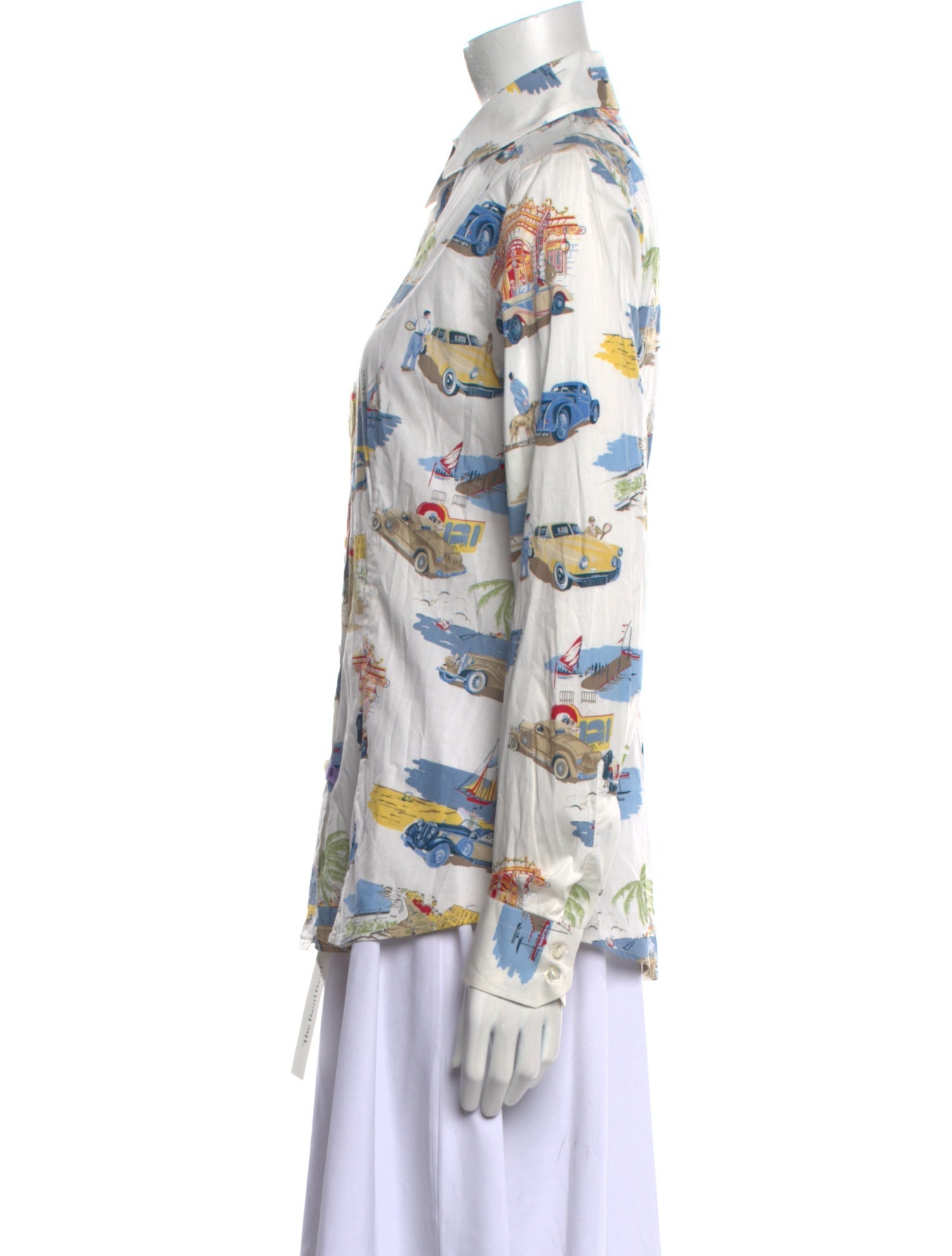 Etro Printed Long Sleeve Button-Up Top