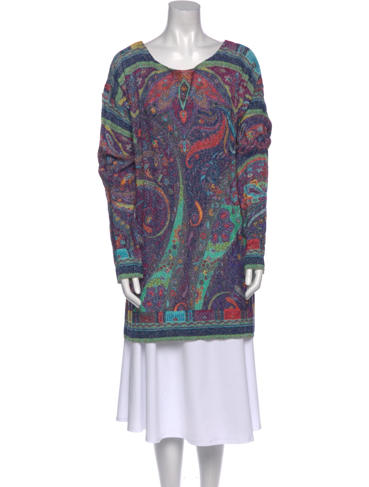 Etro Paisley Print Scoop Neck Sweater