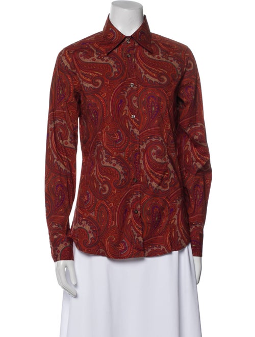Etro Paisley Print Long Sleeve Button-Up Top