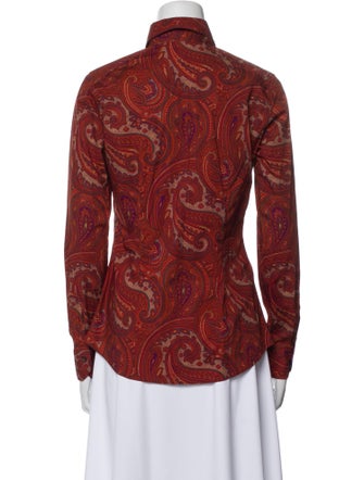 Etro Paisley Print Long Sleeve Button-Up Top