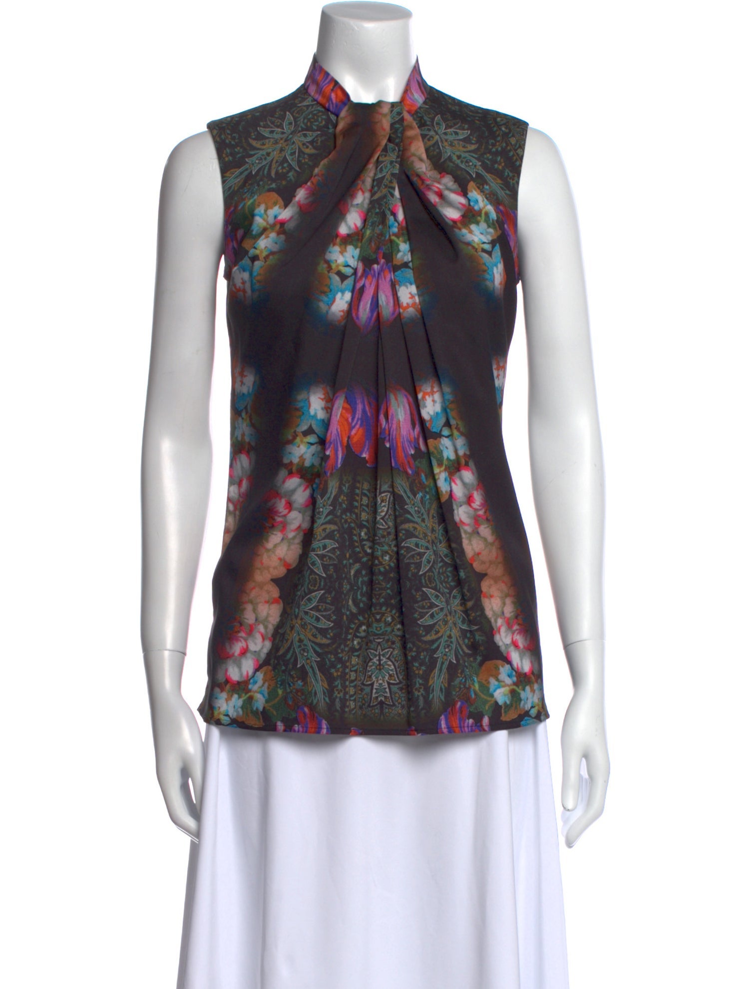Etro Printed Mock Neck Blouse