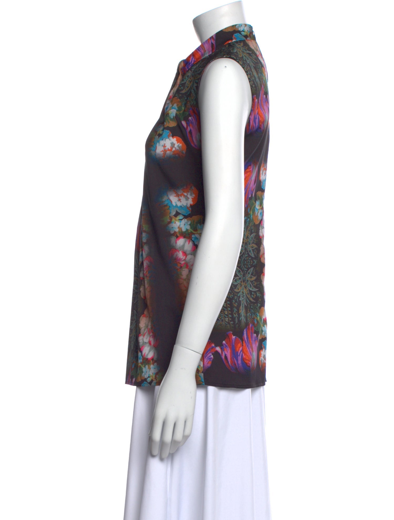 Etro Printed Mock Neck Blouse