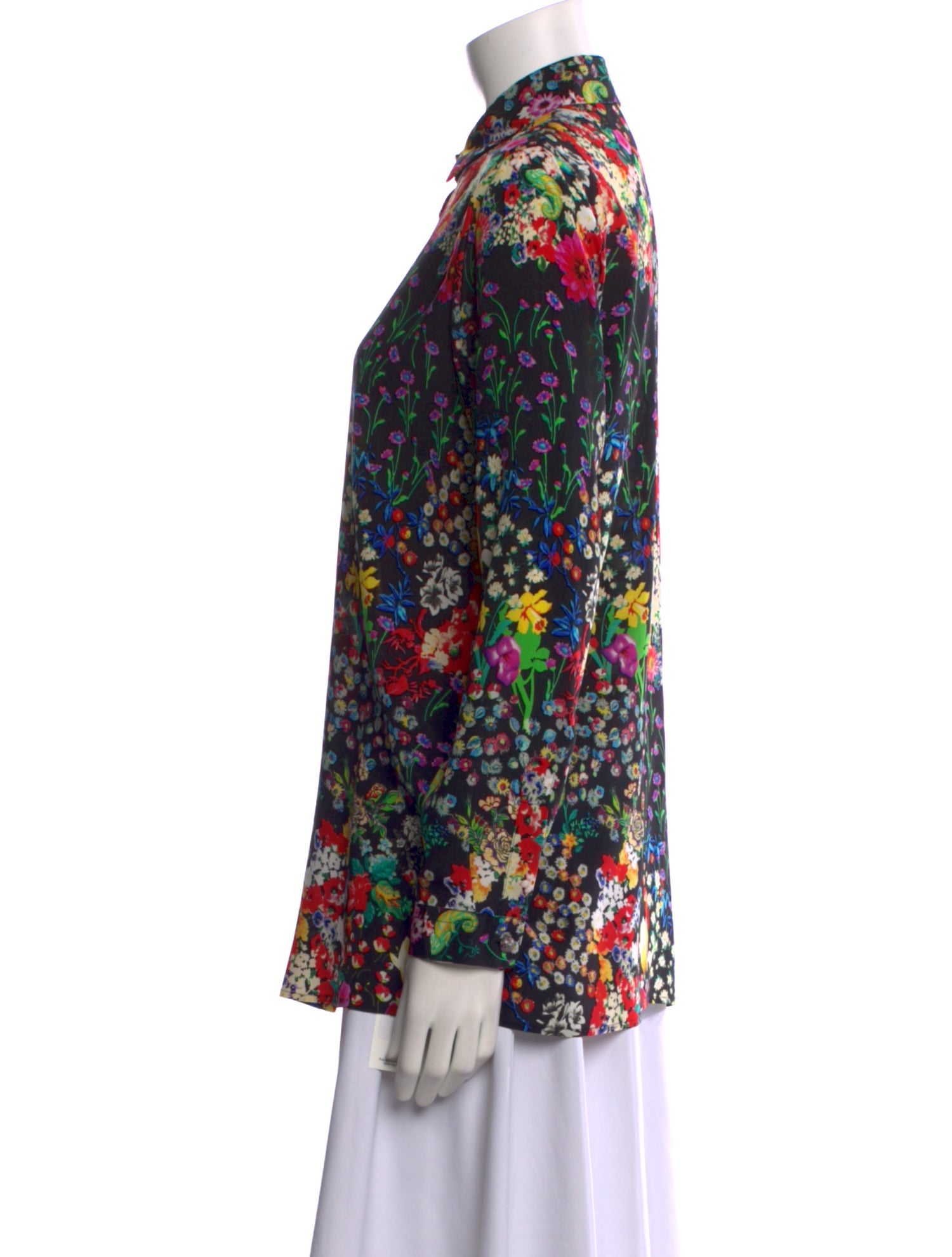 Etro Silk Floral Print Button-Up Top