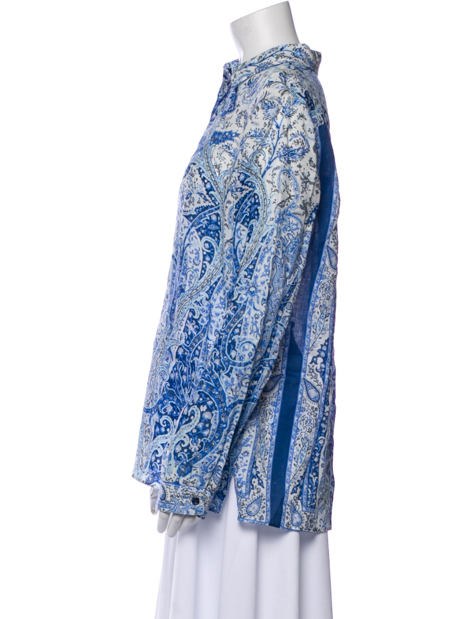 Etro Paisley Print Long Sleeve Button-Up Top