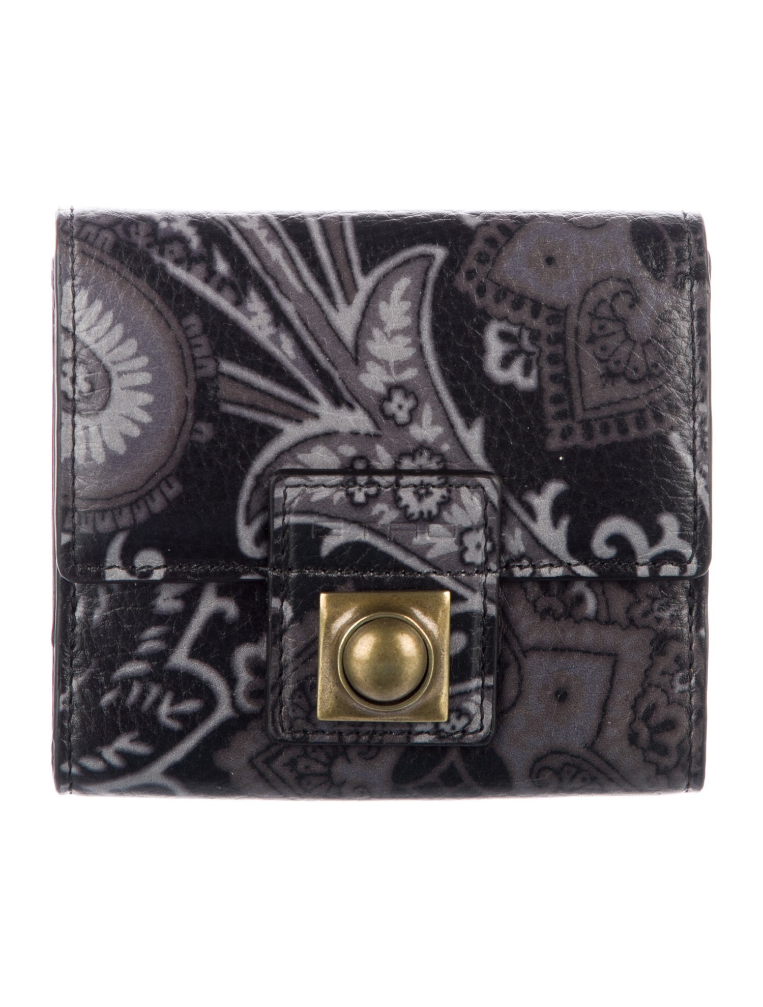 Etro Leather Printed Compact Wallet
