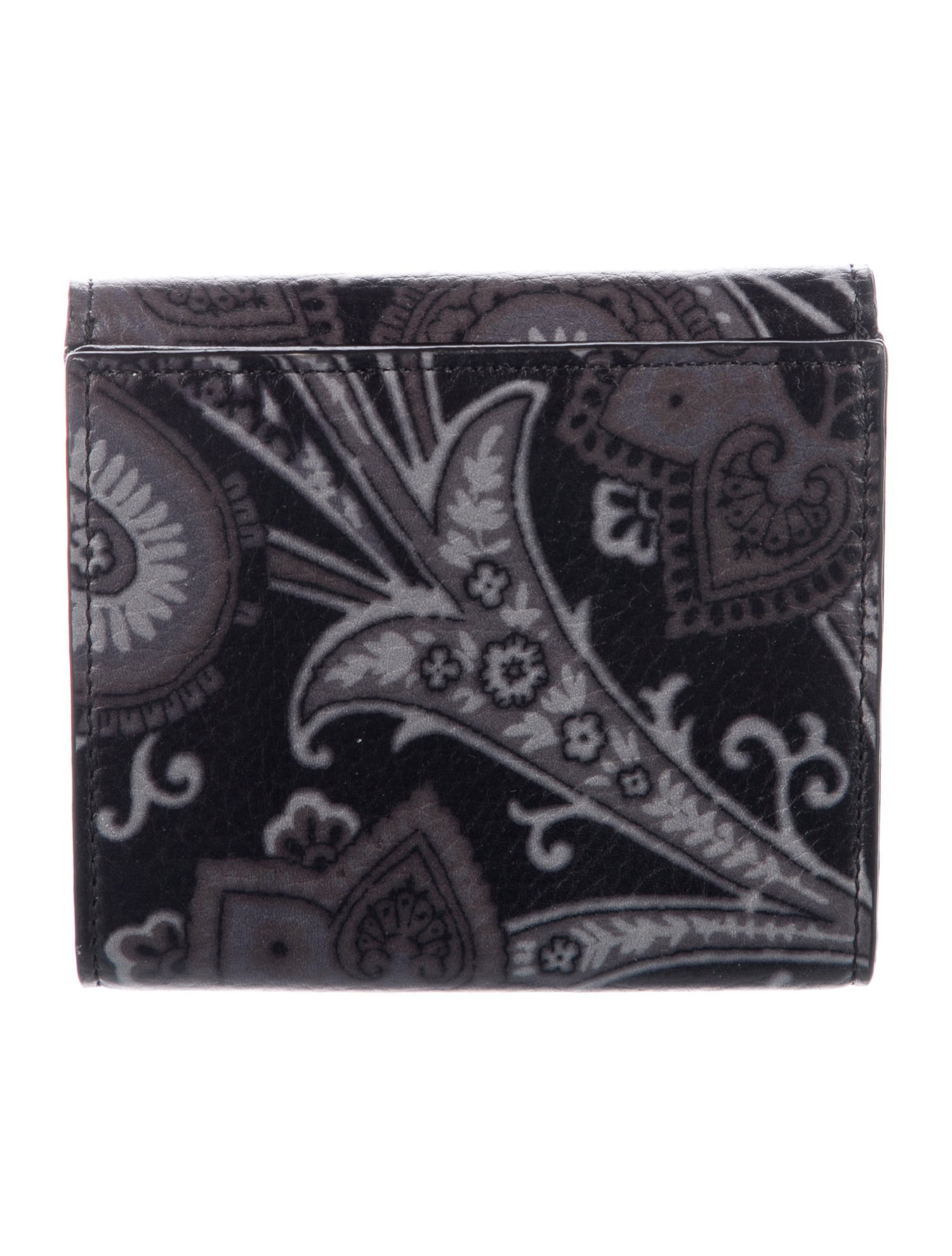 Etro Leather Printed Compact Wallet