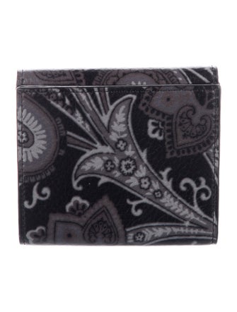Etro Leather Printed Compact Wallet