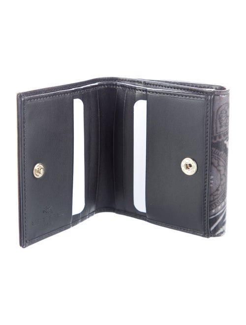Etro Leather Printed Compact Wallet