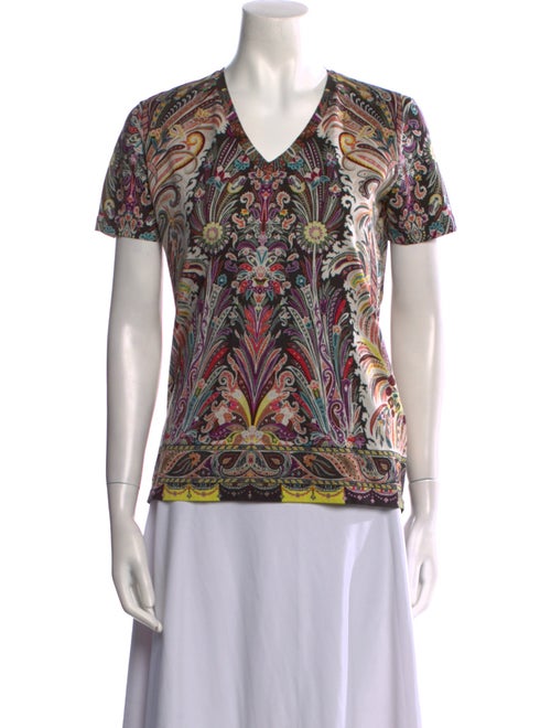 Etro Paisley Print V-Neck T-Shirt