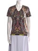Etro Paisley Print V-Neck T-Shirt