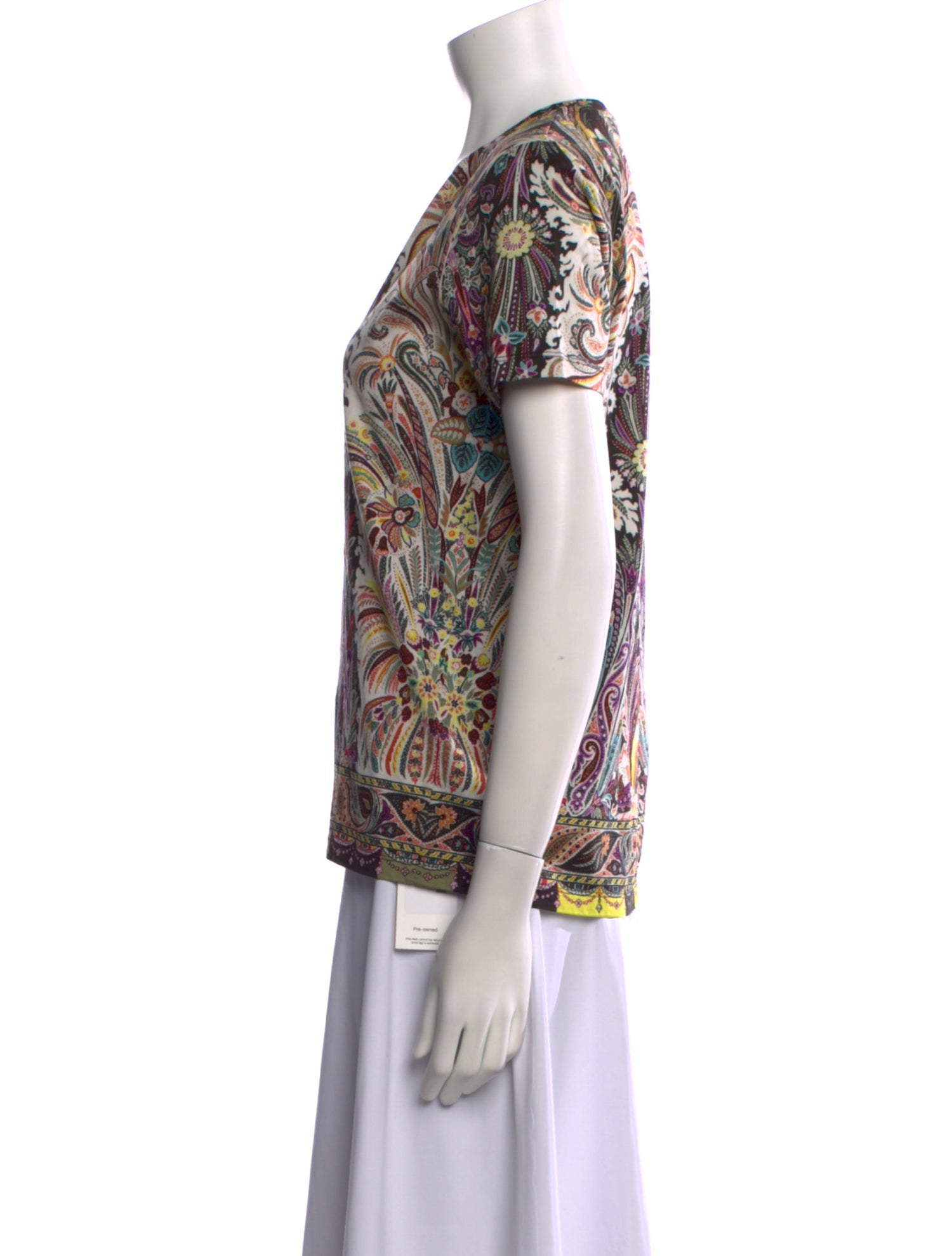 Etro Paisley Print V-Neck T-Shirt
