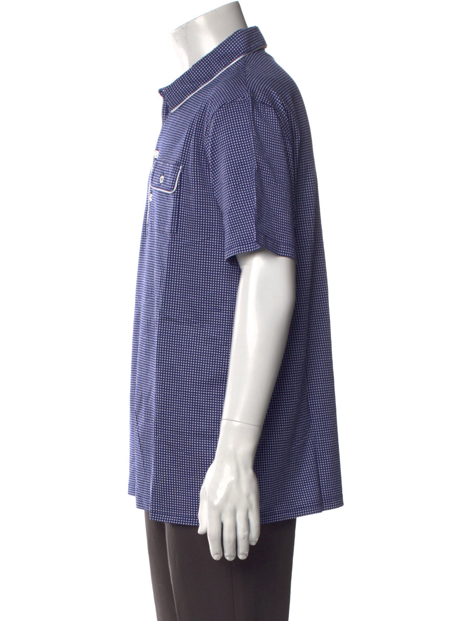 Etro Plaid Print Collar Polo Shirt w/ Tags